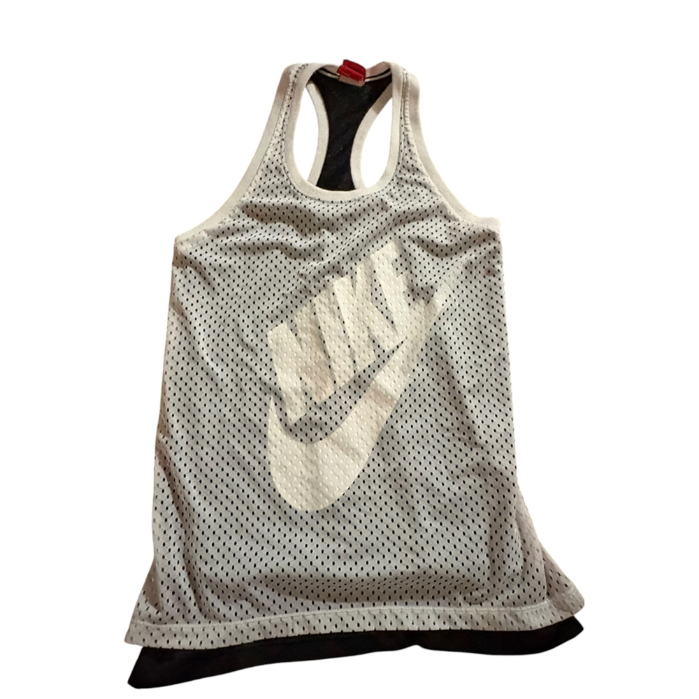 Nike Black White Double Layer Mesh Racerback Tank Top Small